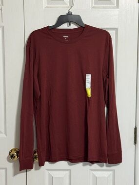 Sonoma Men's Long Sleeve Crewneck Shirt - Burgundy